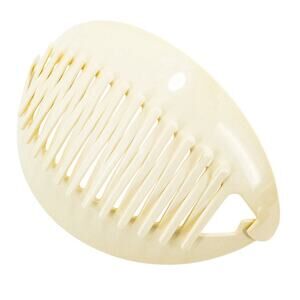 Vintage Tzers Newport Beach Hair Clincher Comb Banana Clip Ivory Cream 5.5 In